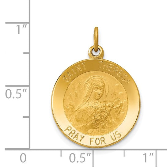 14k St. Theresa Medallion - 26 mm