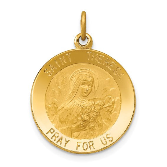 14k St. Theresa Medallion - 26 mm