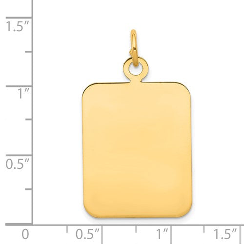 14k Plain Rectangular Disc Charm