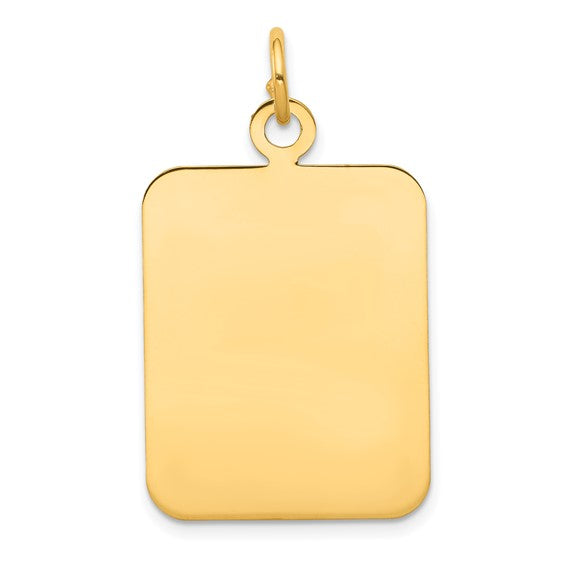 14k Plain Rectangular Disc Charm