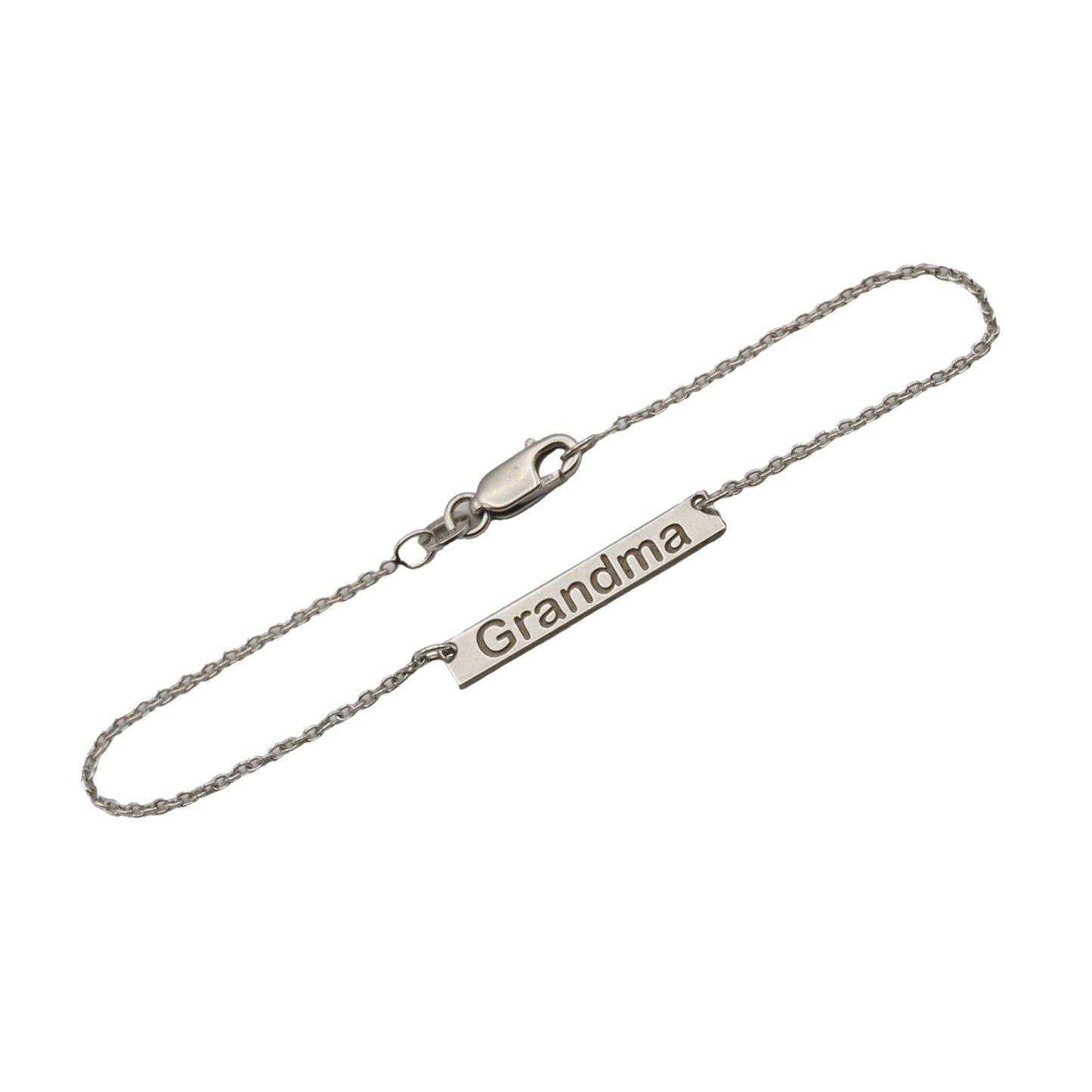 Sterling Silver Grandma/Nonna Bar Bracelets