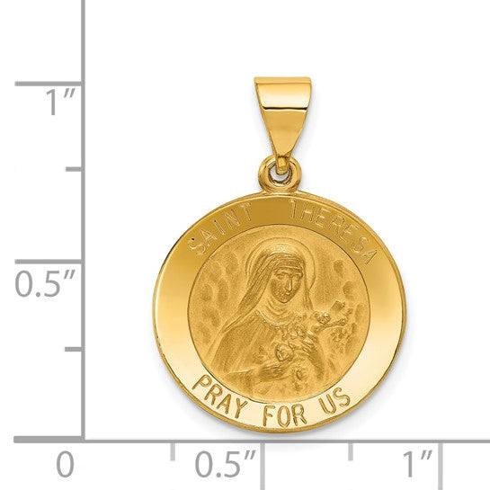 14k St. Theresa Medallion - 22 mm