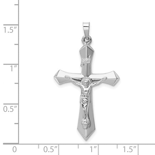 14k Two-tone Polished INRI Crucifix Pendant