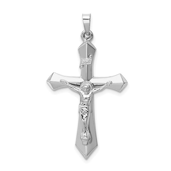 14k Two-tone Polished INRI Crucifix Pendant