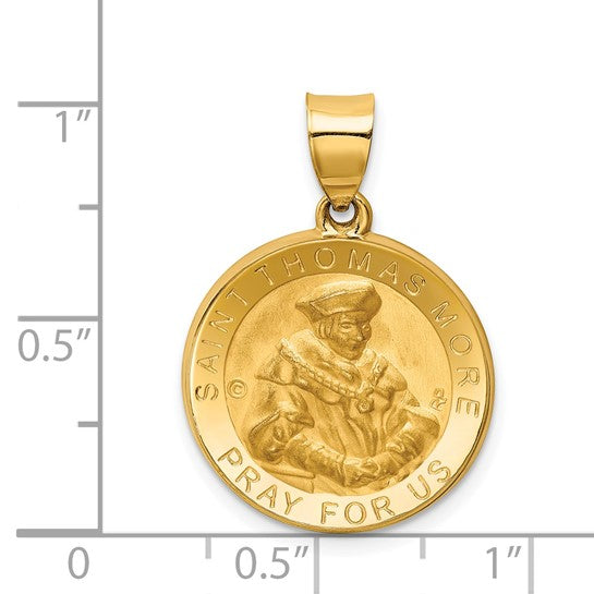 14k Semi-Solid St. Thomas More Medallion - 21.3 mm