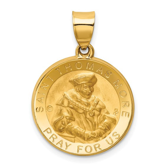 14k Semi-Solid St. Thomas More Medallion - 21.3 mm