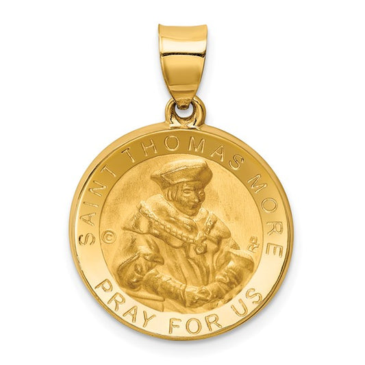14k Semi-Solid St. Thomas More Medallion - 21.3 mm
