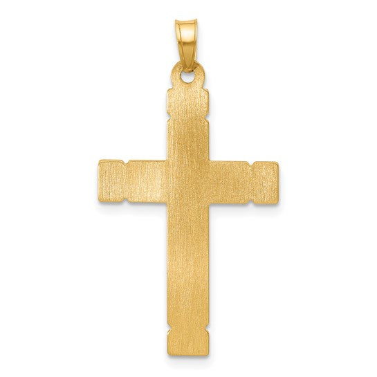 14k Two-Tone INRI Crucifix Pendant