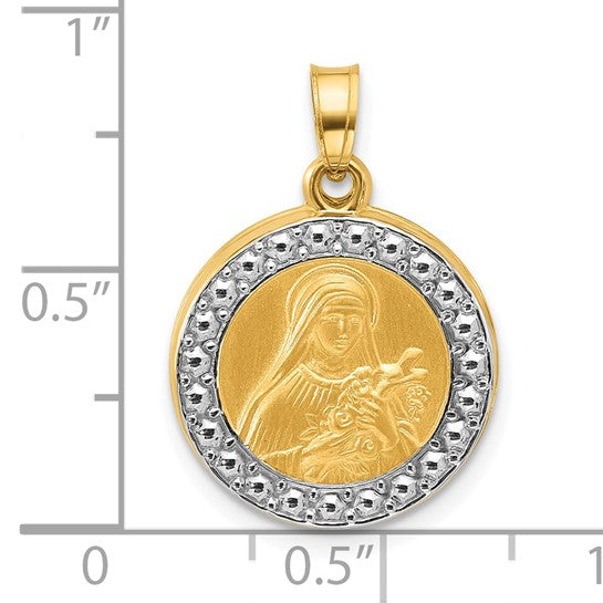 14k Two-Tone St. Theresa Medallion - 21.5 mm