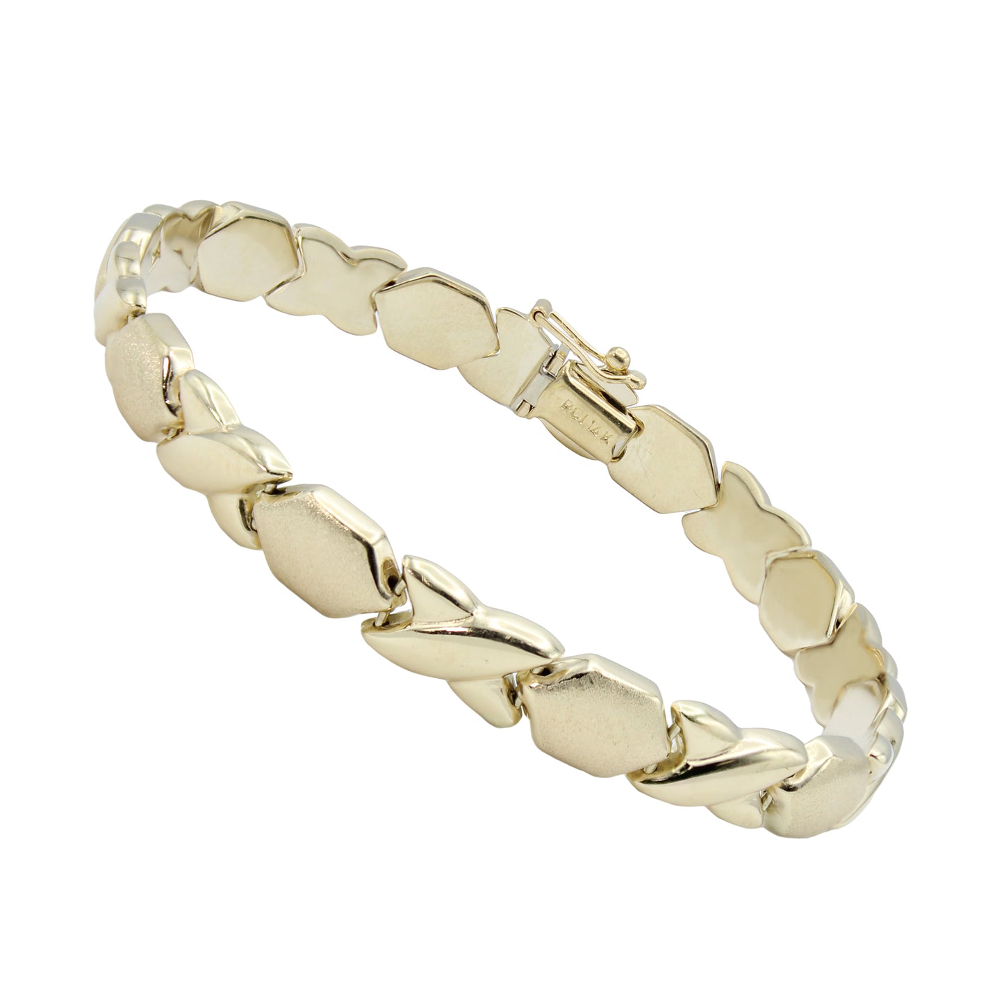 14k Yellow Gold Classic X & O Bracelet