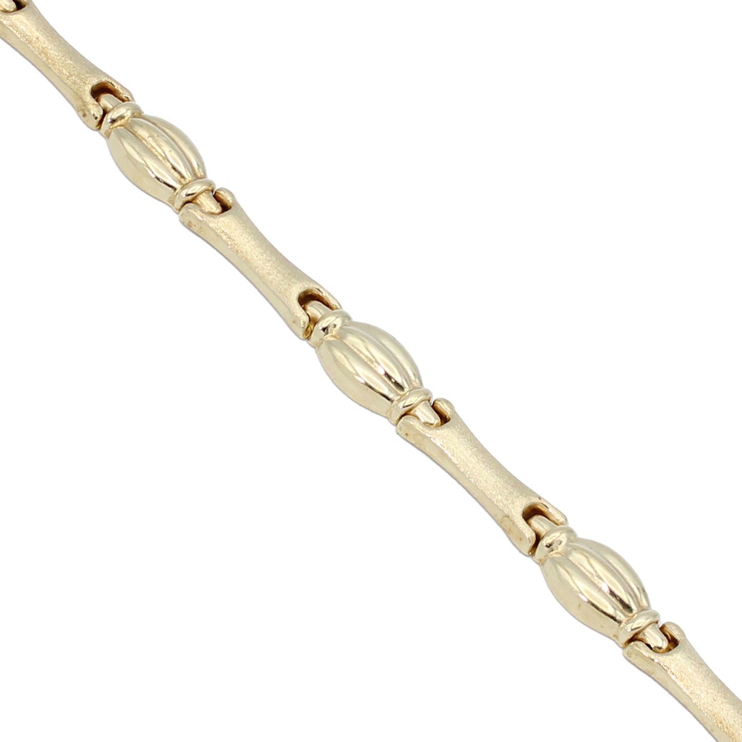 14k Yellow Gold Fancy Style Polished & Brushed Bracelet