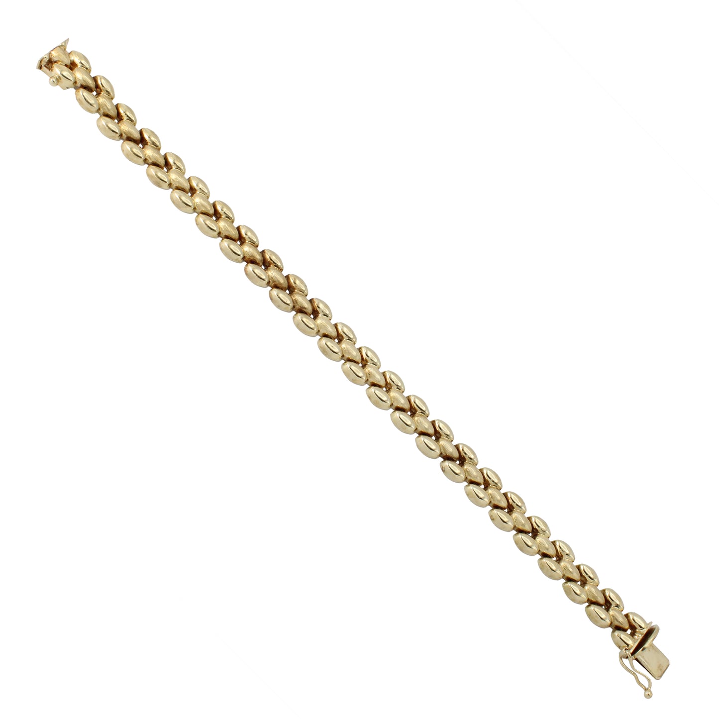 14k Yellow Gold Polished & Brushed Panther Link Style Bracelet