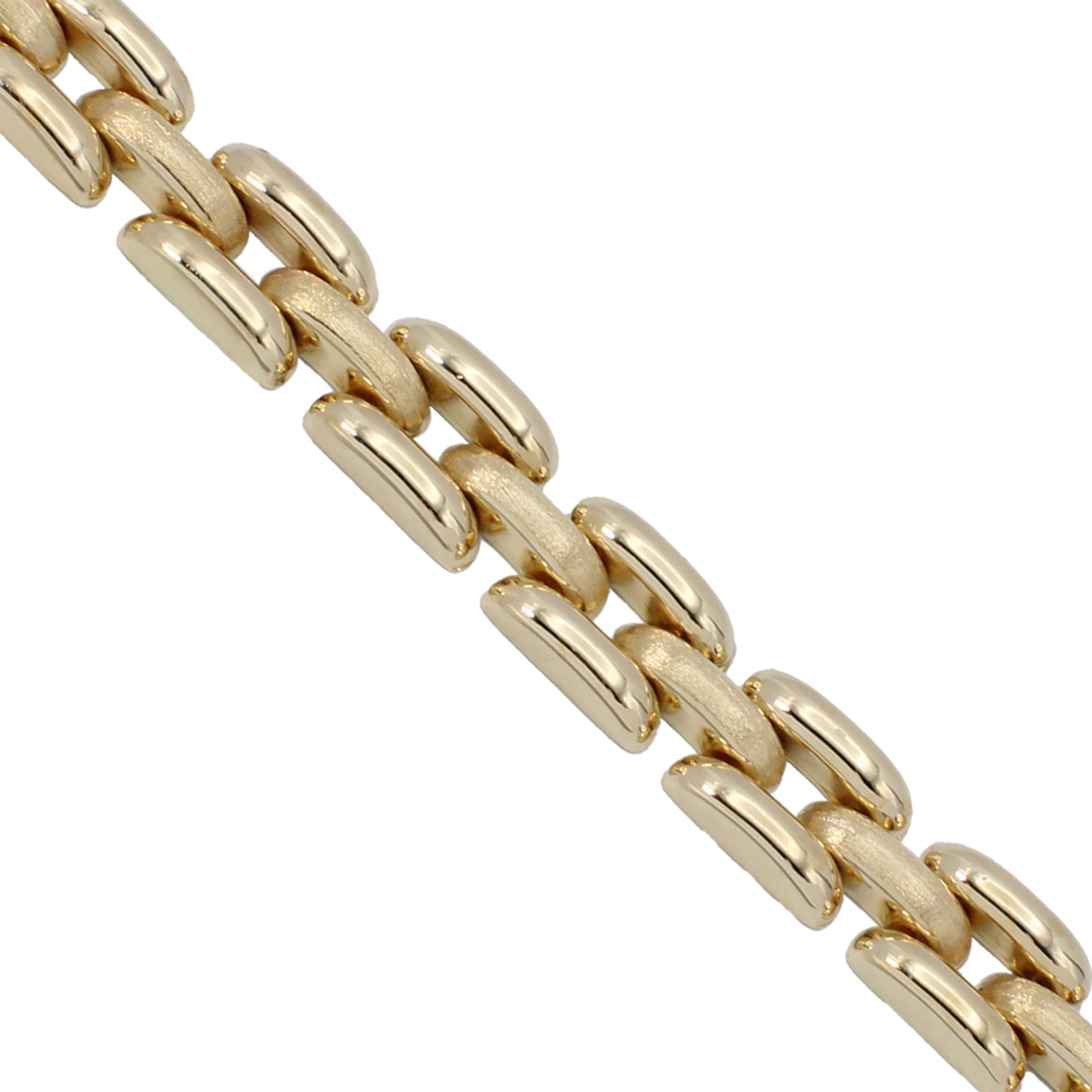 14k Yellow Gold Polished & Brushed Fancy Panther Link Style Bracelet