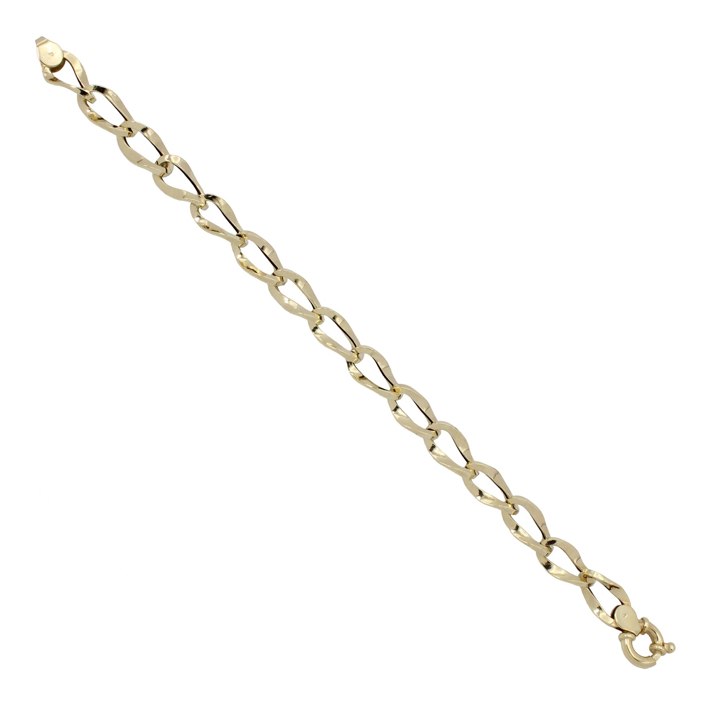 14k Yellow Gold Polished Cuban Link Style Women's Bracelet