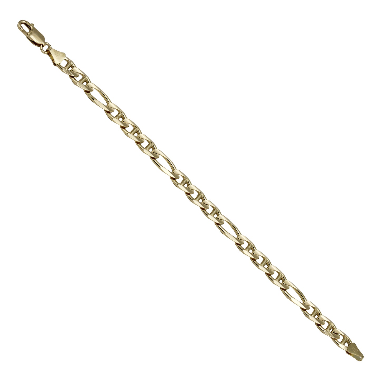 14k Yellow Gold Figaro-Anchor Link Bracelet