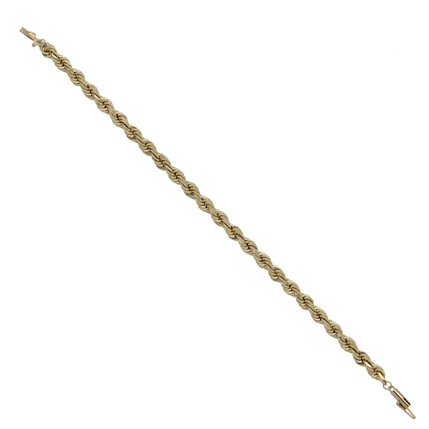 14k Yellow Gold Diamond-Cut Rope Bracelet - 4.20 mm