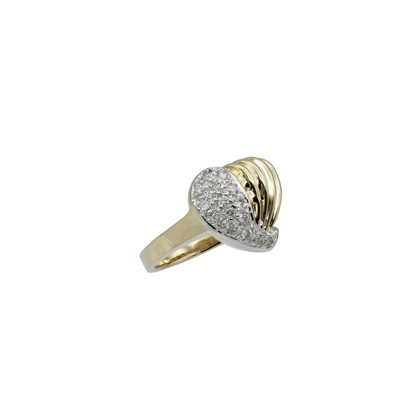 14k Yellow Gold Diamond Heart Ring