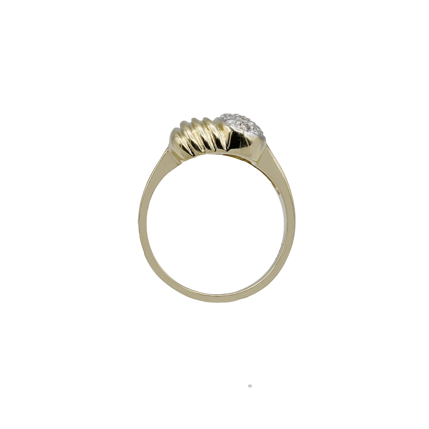 14k Yellow Gold Diamond Heart Ring
