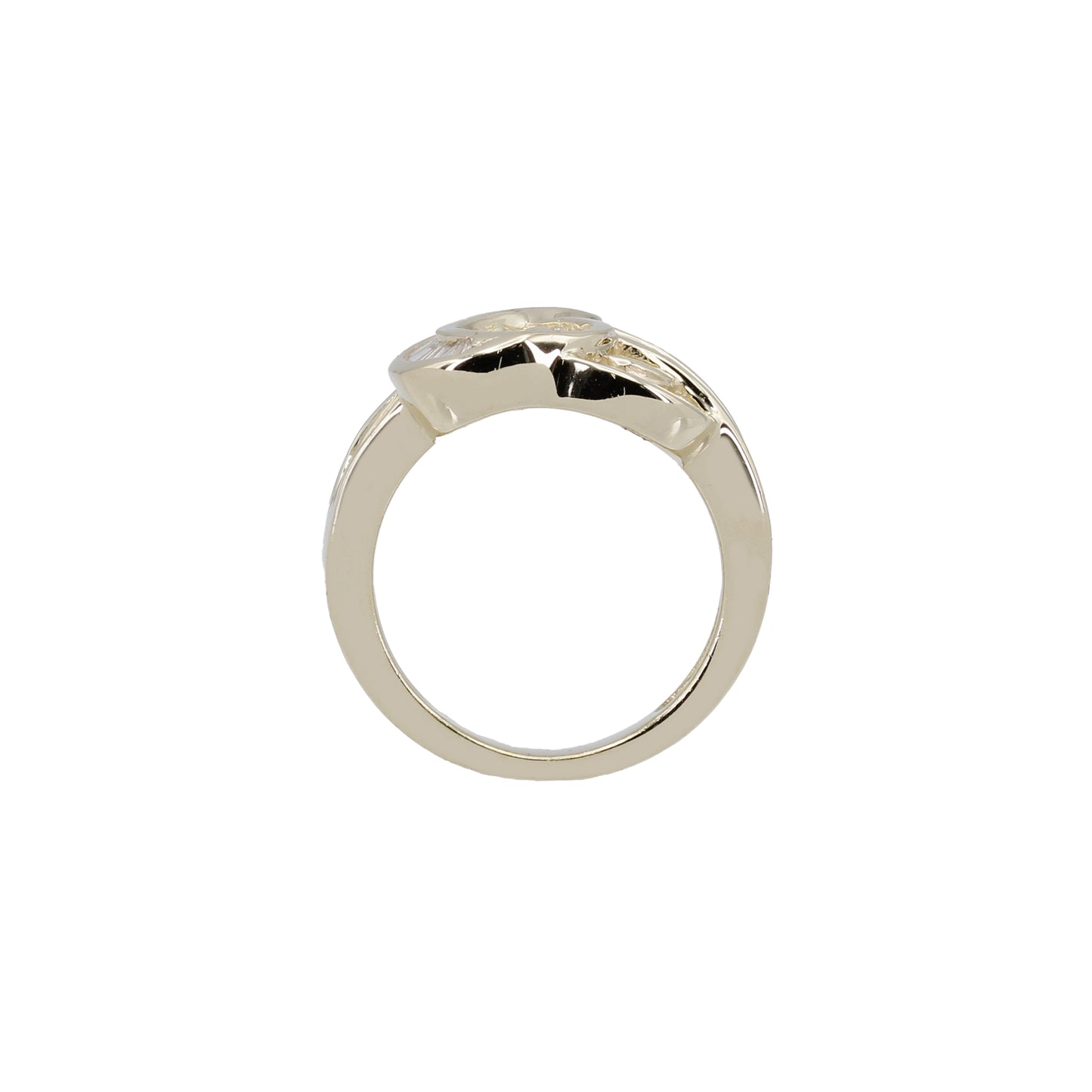 14k Yellow Gold Channel-Set Baguette Diamond Fancy Heart Ring