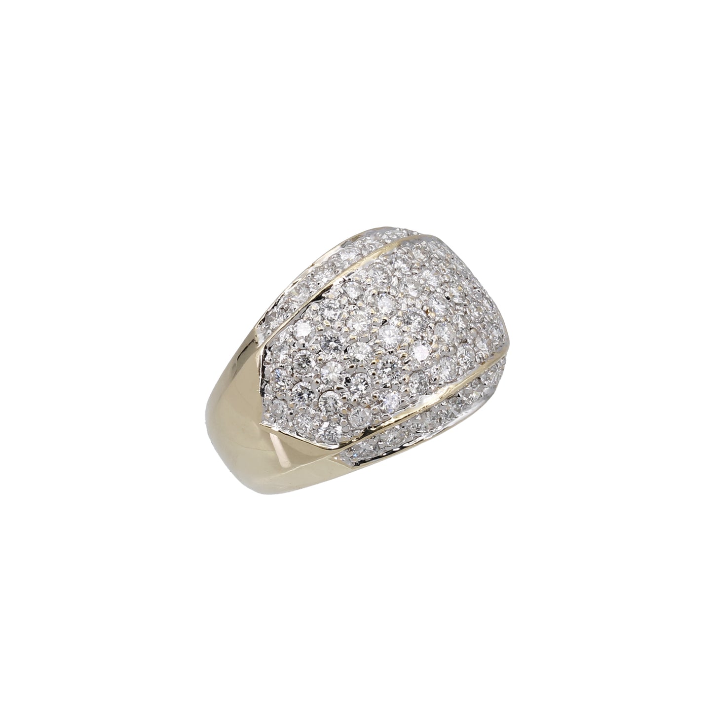 14k Yellow Gold Pave Diamond Band Style Ring