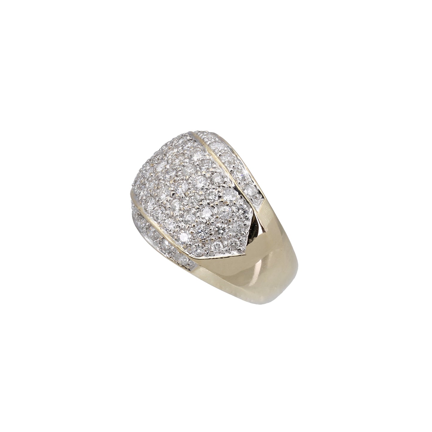 14k Yellow Gold Pave Diamond Band Style Ring
