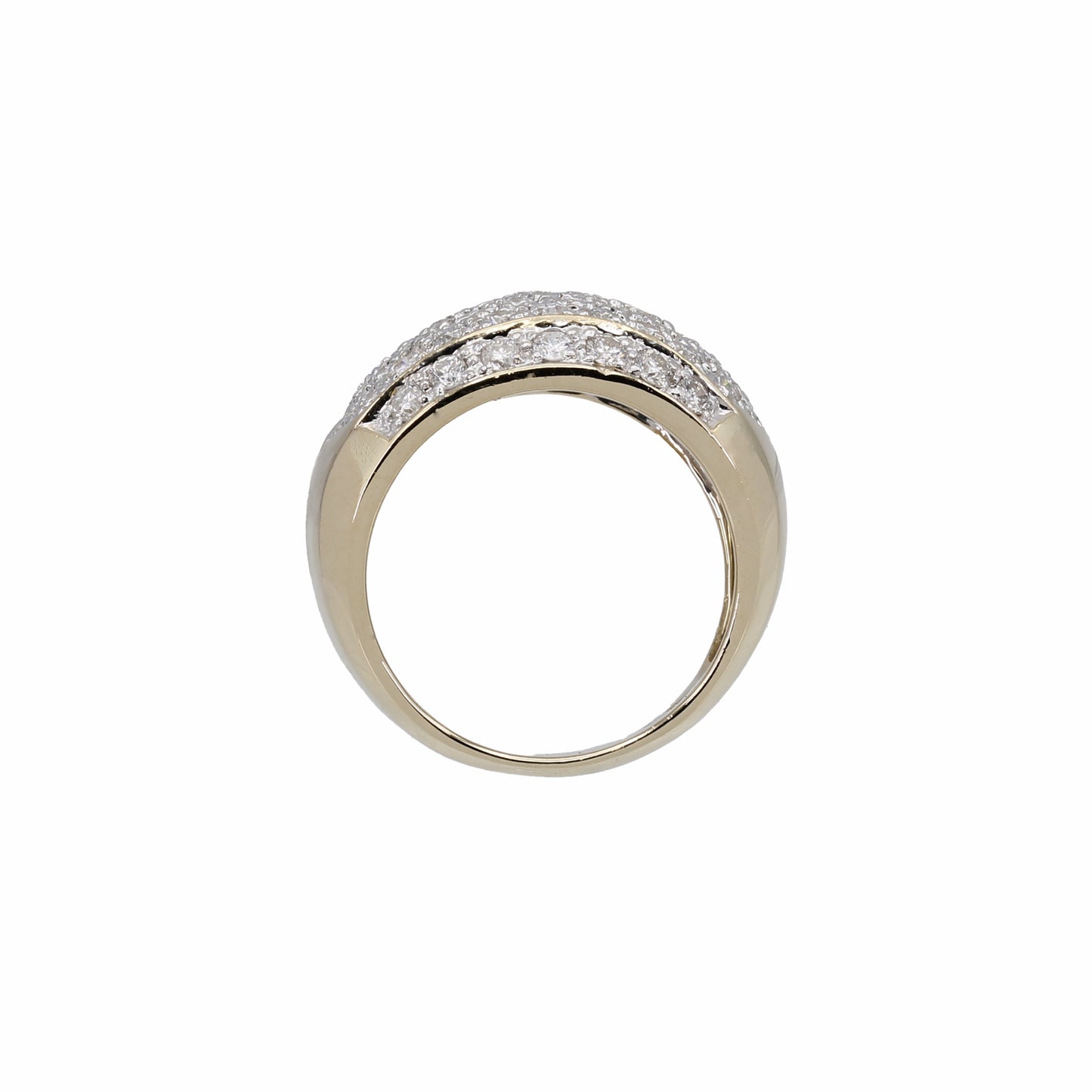 14k Yellow Gold Pave Diamond Band Style Ring