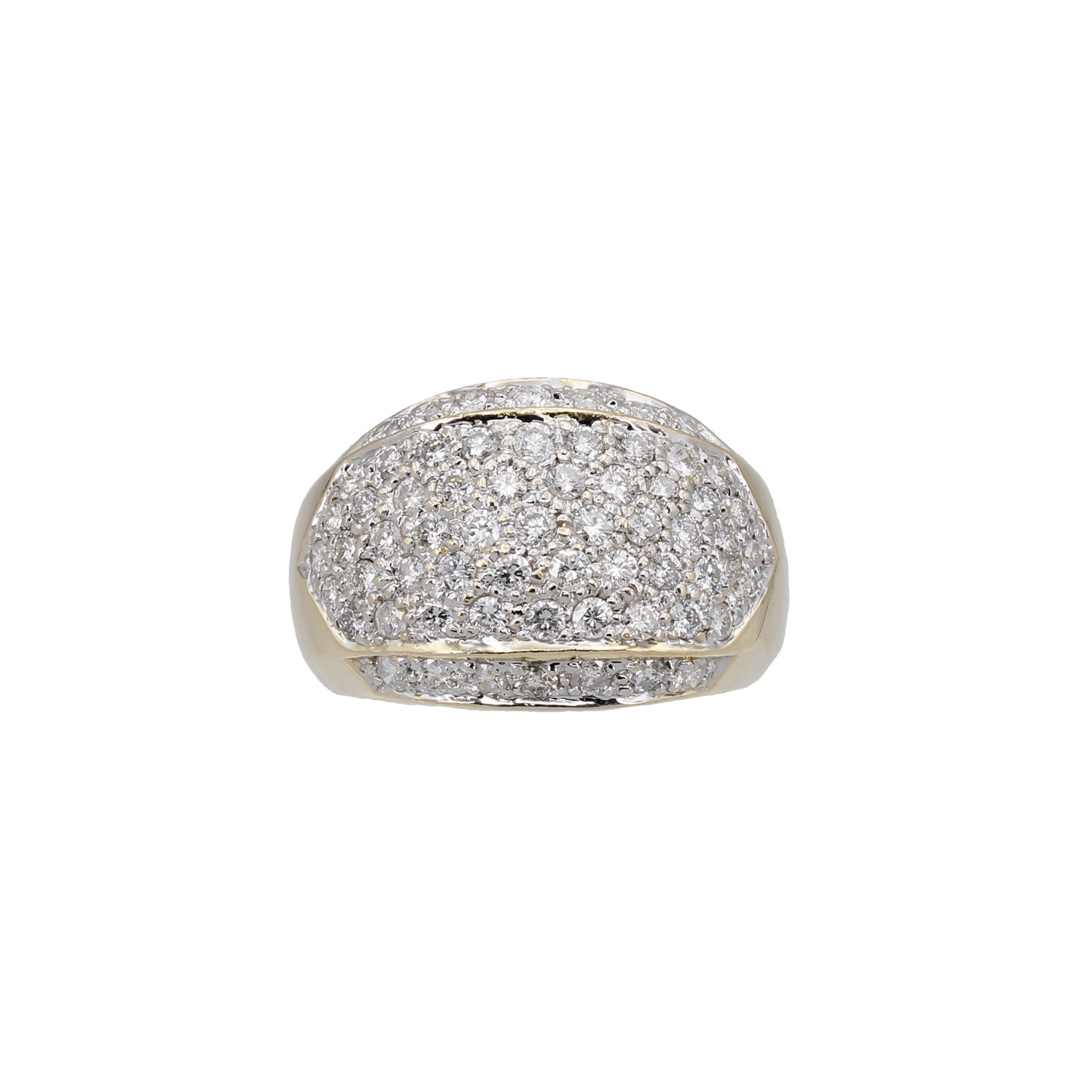 14k Yellow Gold Pave Diamond Band Style Ring