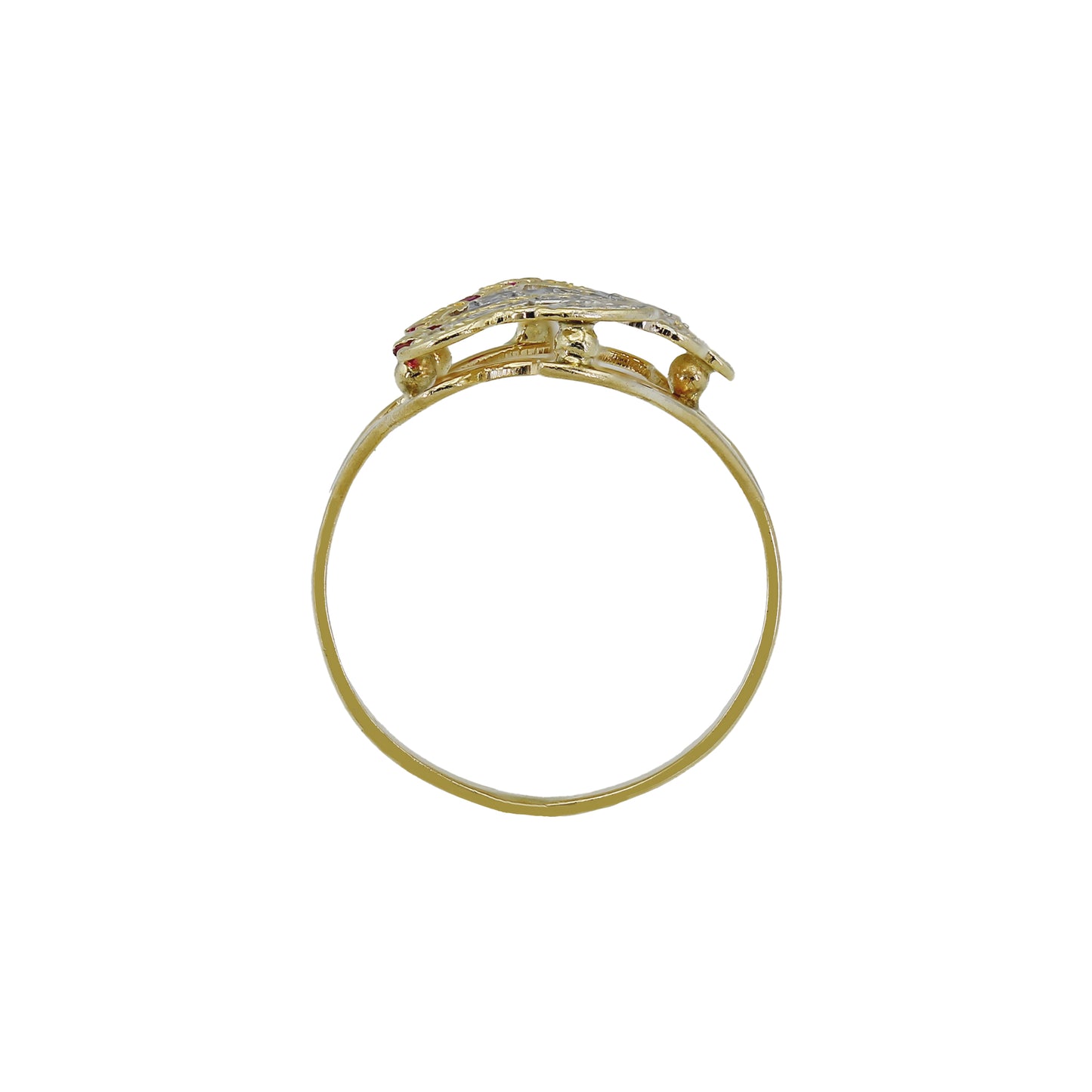 14k Two-Tone Gold Diamond & Ruby I Love You Ring