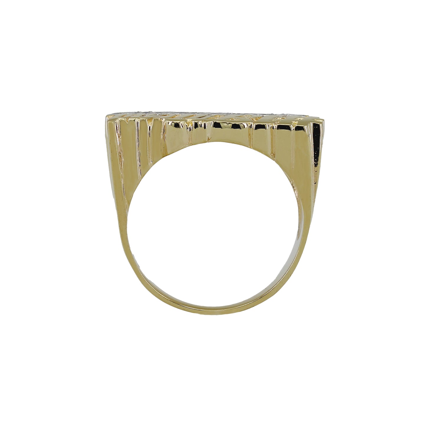 14k Two-Tone Gold Diamond #1 Friend Name Ring