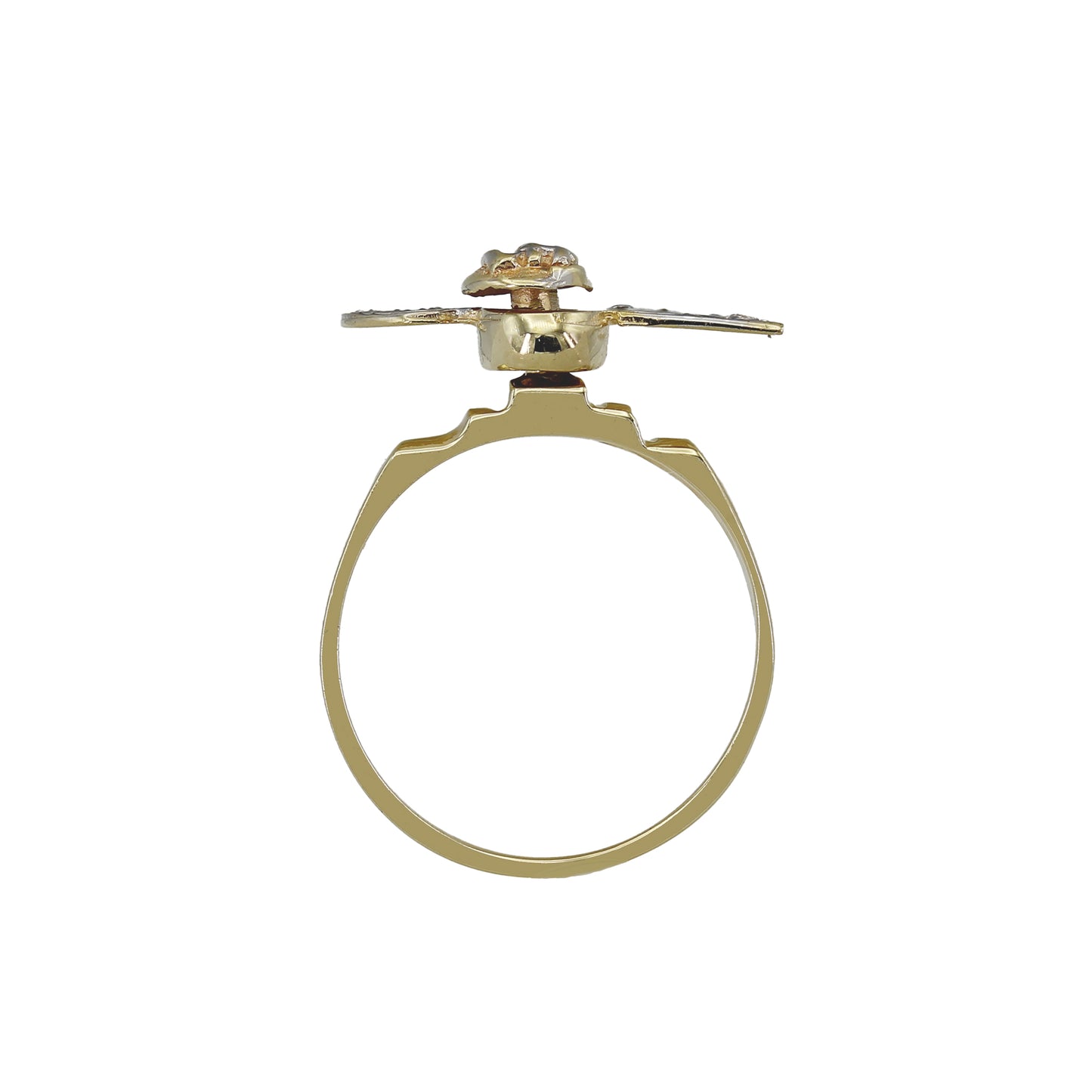 14k Two-Tone Gold Diamond #1 Friend Spinner Name Ring
