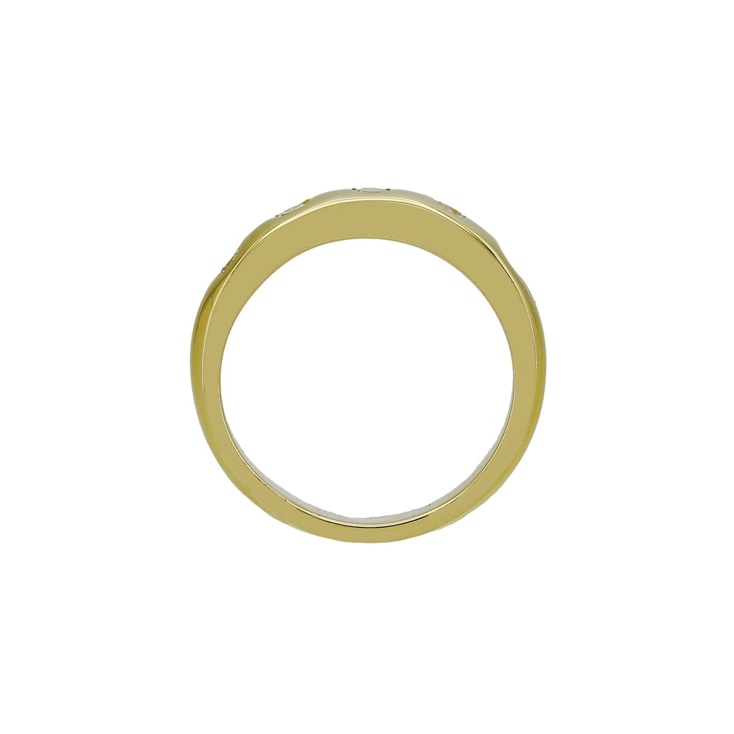 18k Yellow Gold Burnished Diamond Wedding Band