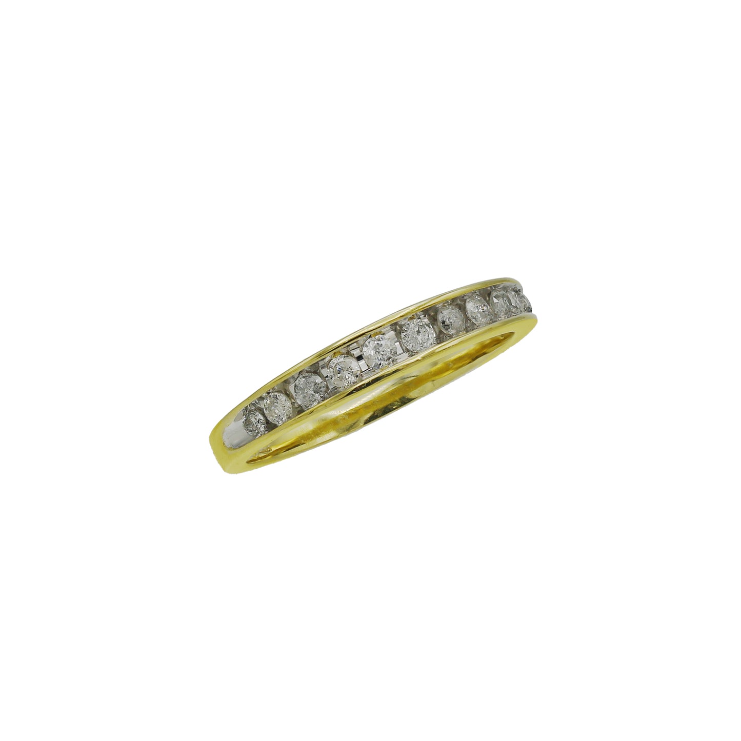 9k Yellow Gold Round-Cut Channel-Set Diamond Wedding Band
