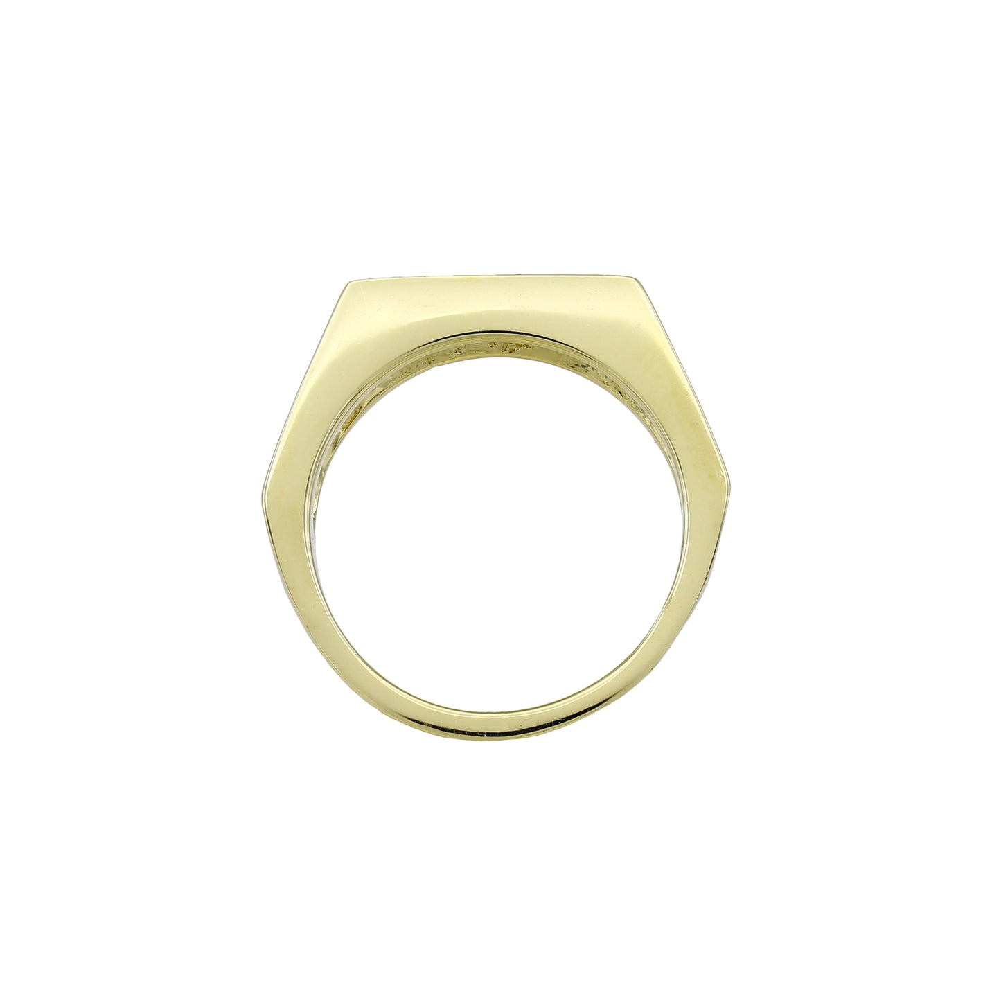 14k Yellow Gold Chanel Setting Princess-Cut Diamond Wedding Band