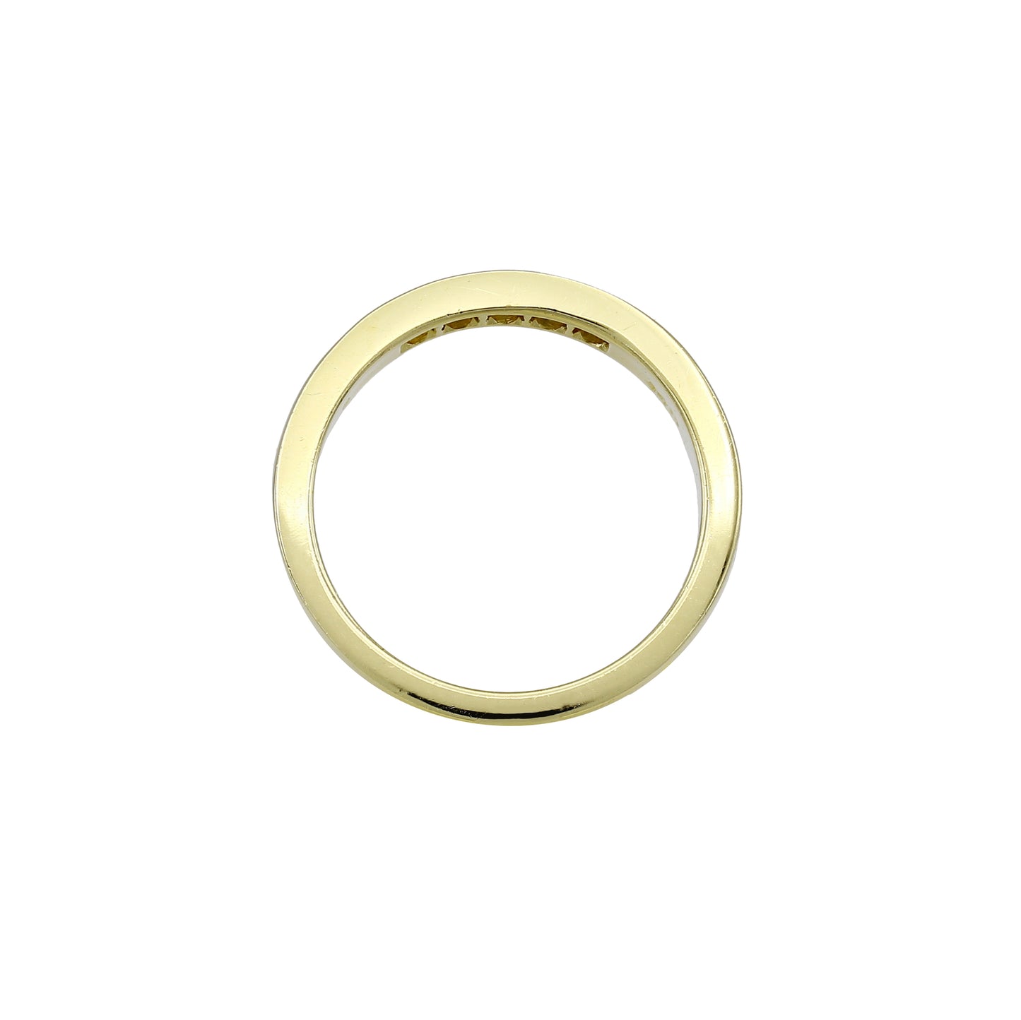 14k Yellow Gold Chanel Setting Round-Cut 5 Stone Diamond Wedding Band
