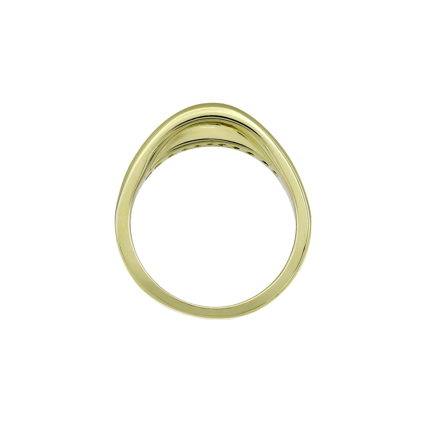 14k Yellow Gold Chanel Setting Round-Cut Diamond Wedding Band