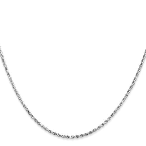 14k White Diamond-Cut Rope Chains - 1.50 mm