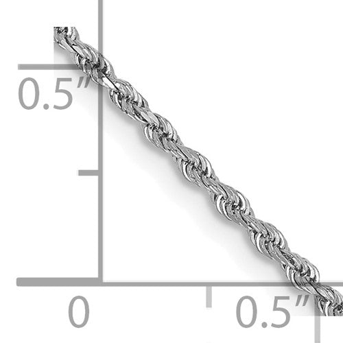 14k White Diamond-Cut Rope Chains - 1.50 mm