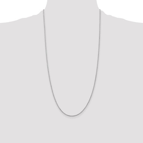 14k White Diamond-Cut Rope Chains - 1.50 mm