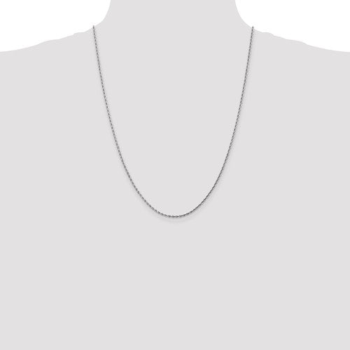 14k White Diamond-Cut Rope Chains - 1.75 mm