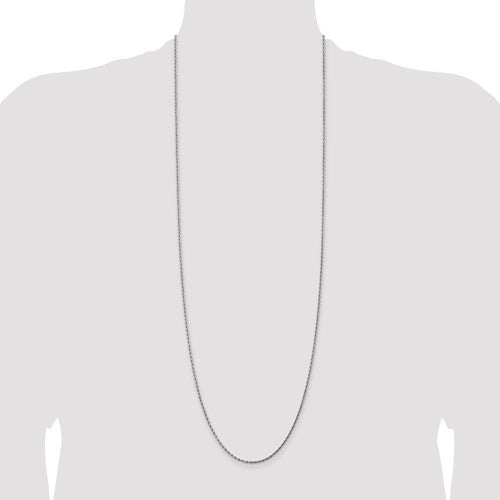 14k White Diamond-Cut Rope Chains - 1.75 mm