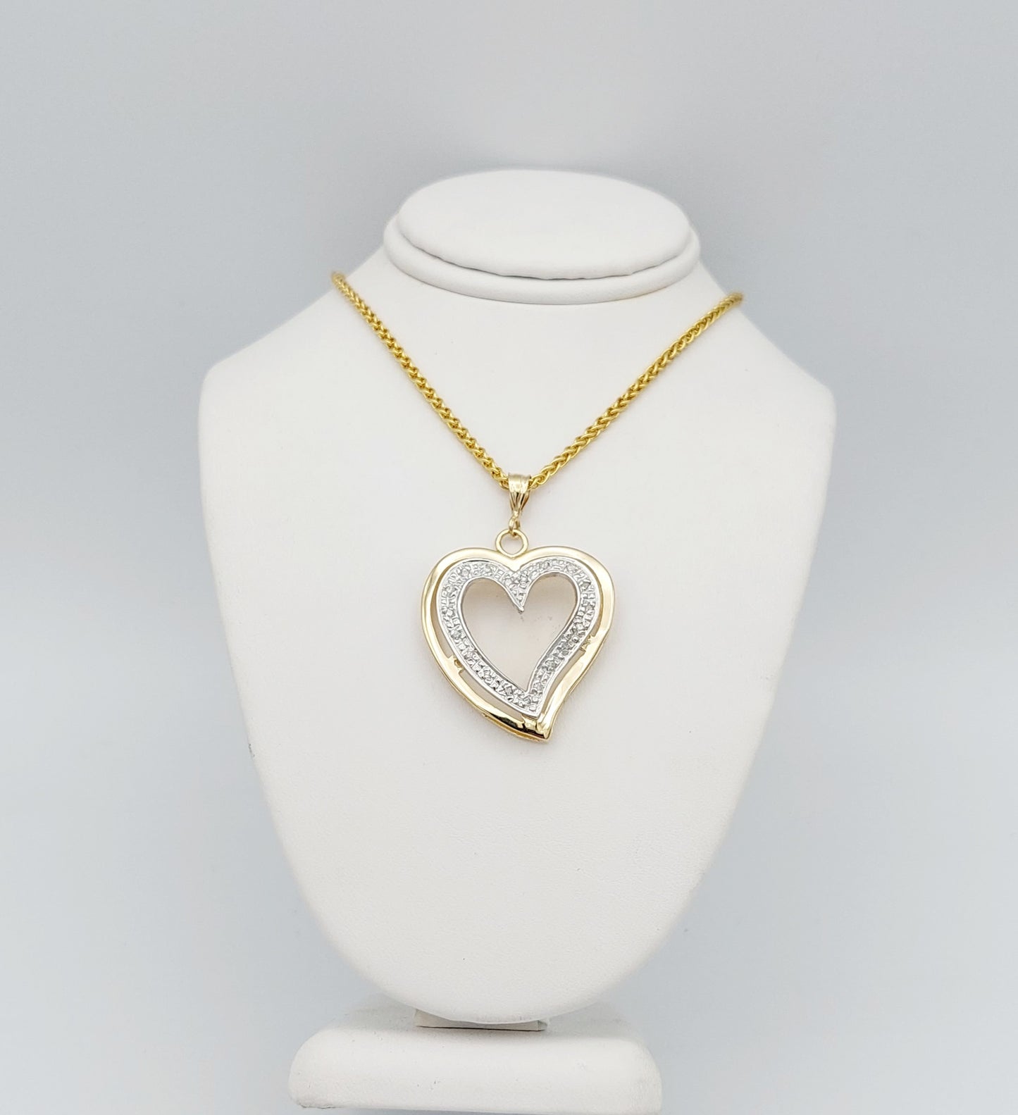 14k Diamond Heart Pendant
