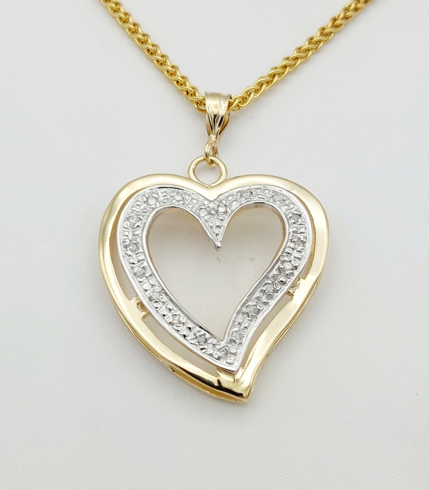 14k Diamond Heart Pendant
