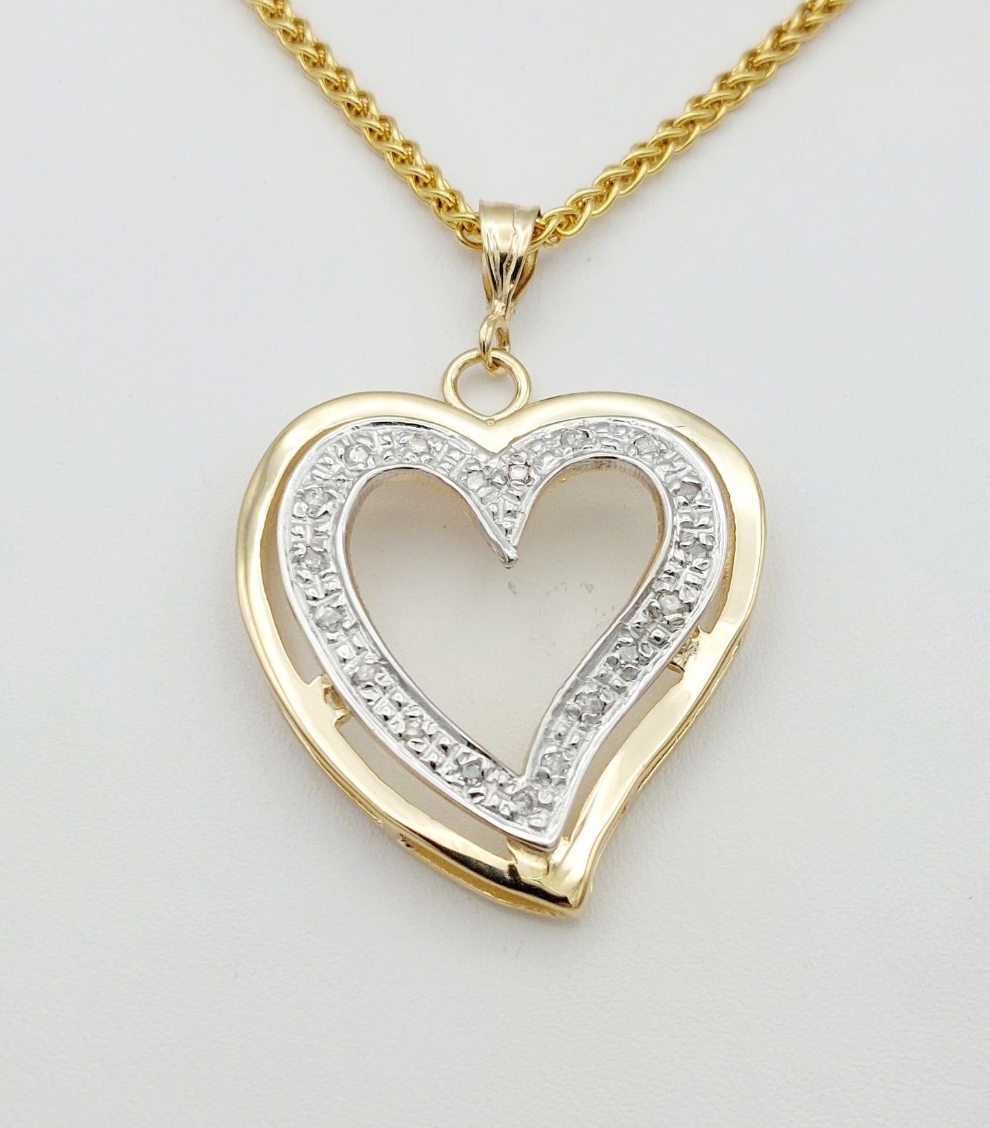 14k Diamond Heart Pendant