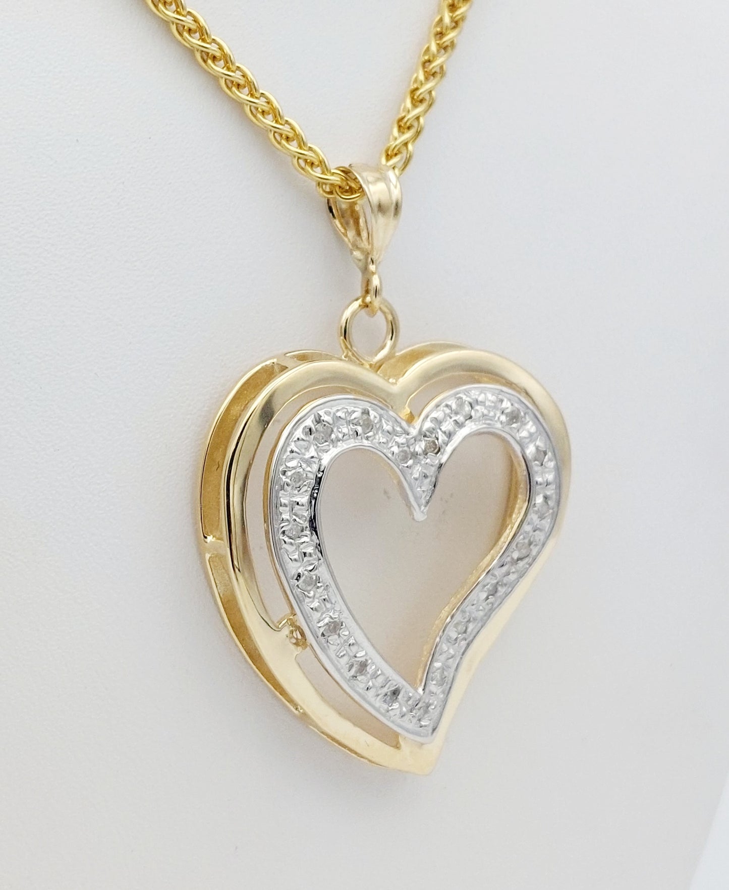14k Diamond Heart Pendant