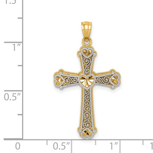 14k Two-Tone Cross Pendant