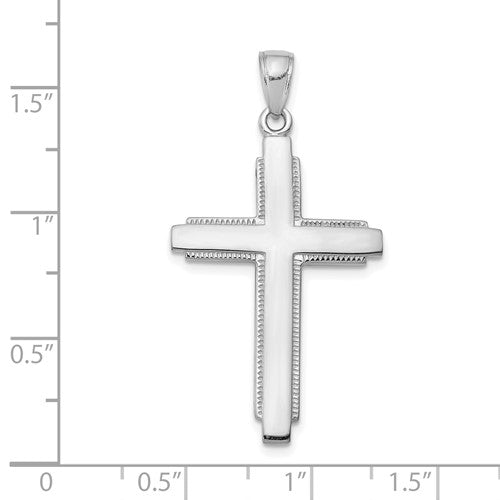 14k Polished Milgrain Cross