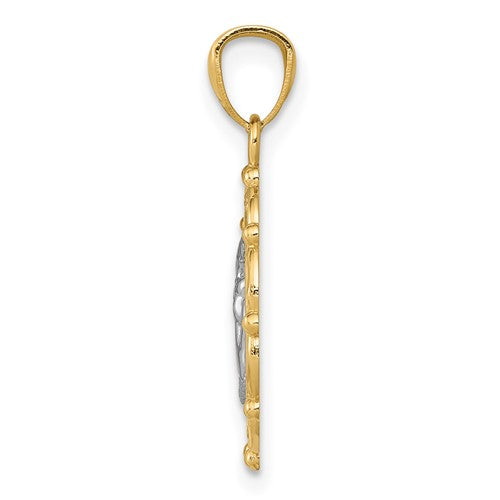 14k Two-Tone Angel Charm