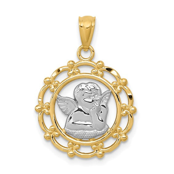 14k Two-Tone Angel Charm