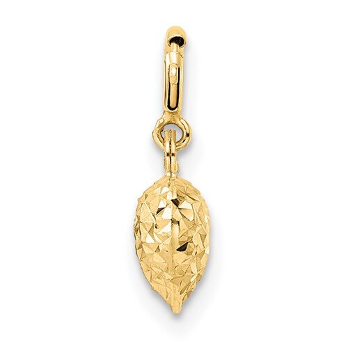 14k Gold Diamond-Cut Heart Charm