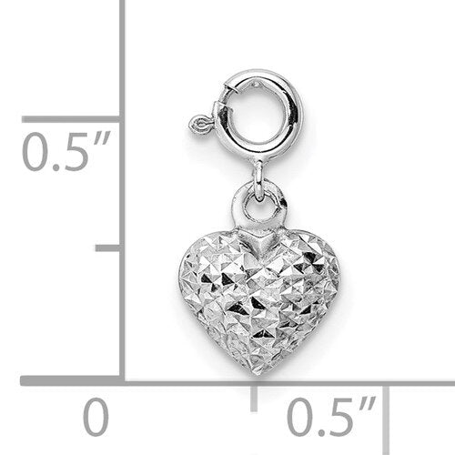 14k Gold Diamond-Cut Heart Charm